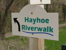 2009_04_25 One of the signs marking the Hayhoe Riverwalk walking path in Mason Michigan